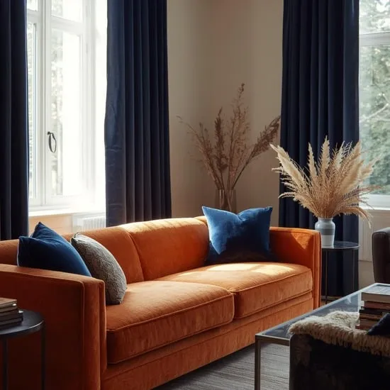 8 bold orange couch living room ideas IMG04