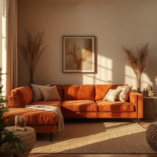 8 bold orange couch living room ideas IMG10